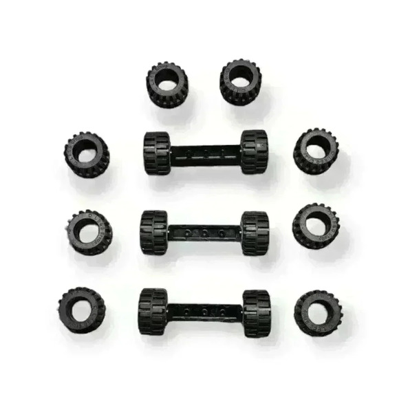 Lego Wheels Tires Axels 6014b 6015 6014bc04 87697 2926 21mm D. x 12mm Mixed Lot - Picture 2 of 3